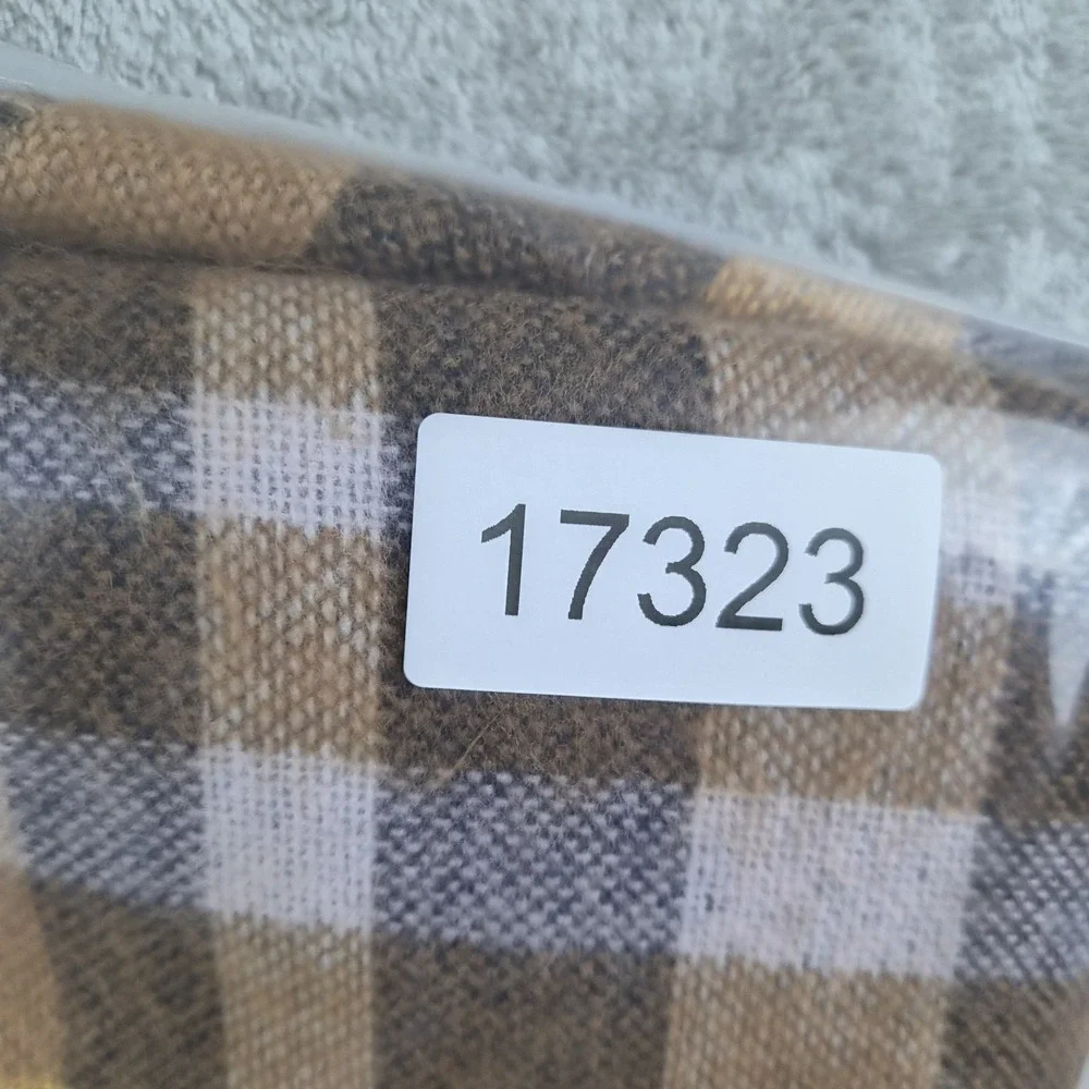 Cejon Scarf Brown Yellow Red Tartan Plaid Acrylic Fringed Warm Made in Italy
